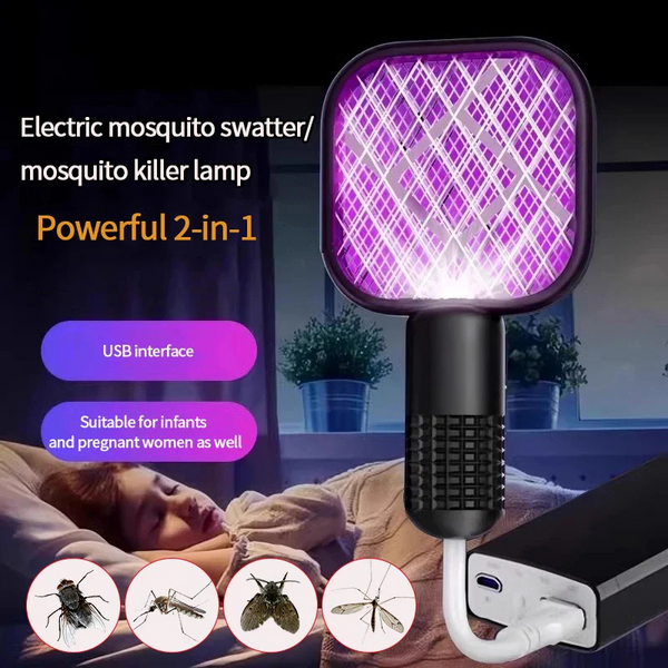 ♥️Mini USB Electric Mosquito Racket ♥️/ mosquito-killing lamp/Mini USB Electric Mosquito killer Racket/USB Rechargeable/Quick & Easy to Use