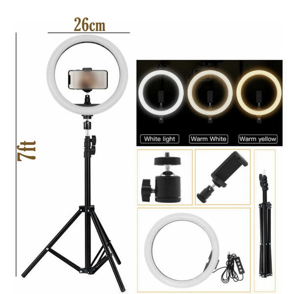 Selfie Ring Light With 7 Feet Tripod Stand with Mobile Holder for Videos - Complete Photography Kit Mobile Sathi