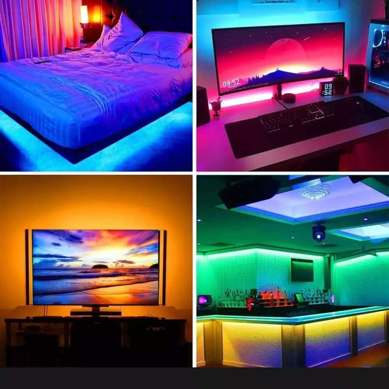 Best Quality RGB Led Strip Light 5M Waterproof Remote control RGB Light and 12V Adapter Rgb Lights For Gaming Room - Complete Kit Mobile Sathi