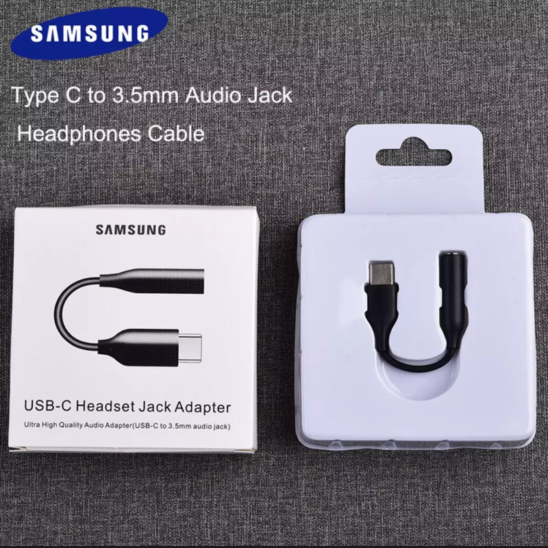 SAMSUNG Type C to 3.5mm Jack Headphone Adapter Converter Mic & Call Cable AUX Earphone