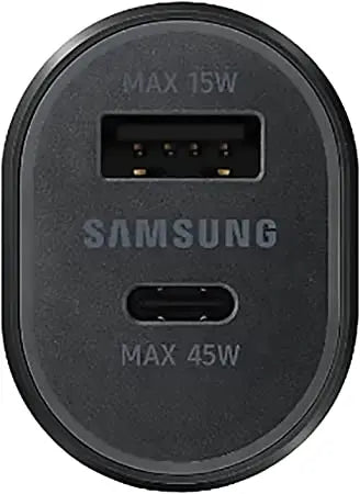 SAMSUNG Super Fast Dual Car Charger (45W+15W) Two Ports EP-L5300 Black Mobile Sathi