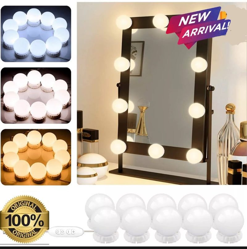 Vanity Mirror Lights – Usb  Makeup Lighting 10 Dimmable Light Bulbs – Hollywood Style Led  Kit For Makeup – Table | Bathroom | Dressing | Room