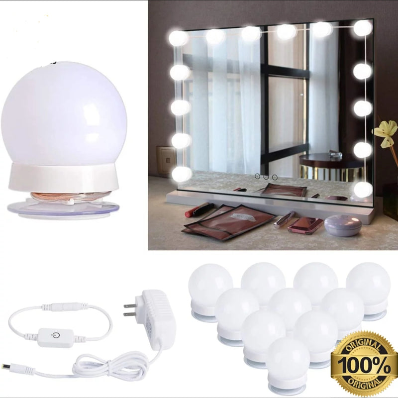 Vanity Mirror Lights – Usb  Makeup Lighting 10 Dimmable Light Bulbs – Hollywood Style Led  Kit For Makeup – Table | Bathroom | Dressing | Room