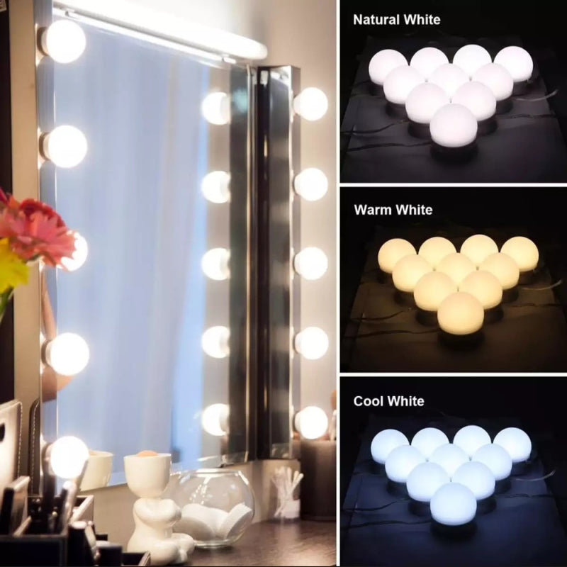 Vanity Mirror Lights – Usb  Makeup Lighting 10 Dimmable Light Bulbs – Hollywood Style Led  Kit For Makeup – Table | Bathroom | Dressing | Room