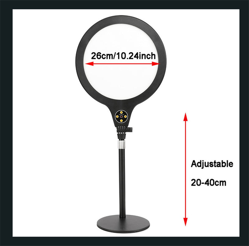 Ring Light 10 Inch Led Dimmable Photo Video Studio For Youtube Live Beauty Fill Selfie Ring Light Lamp 26cm Photography Lighting