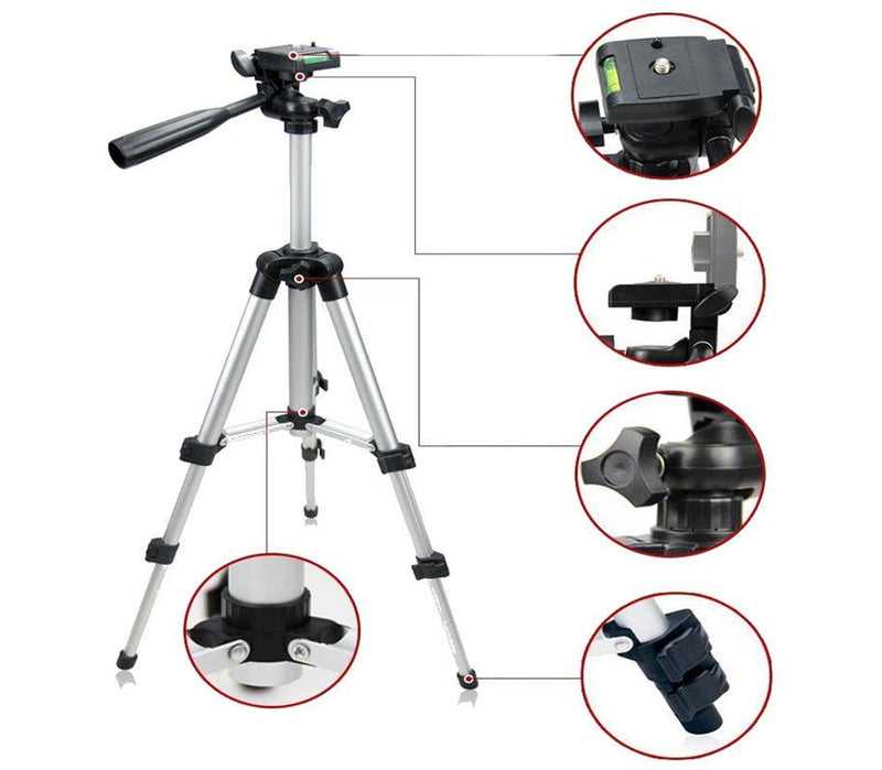 Tripod Mobile/Camera Stand Aluminum tripod 3.5 feet for mobile and camera with mobile holder mobile tripod Mobile Sathi