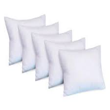 Sofa Cushions Set of Five White - Filled with Imported Ball Fiber polyester Mobile Sathi