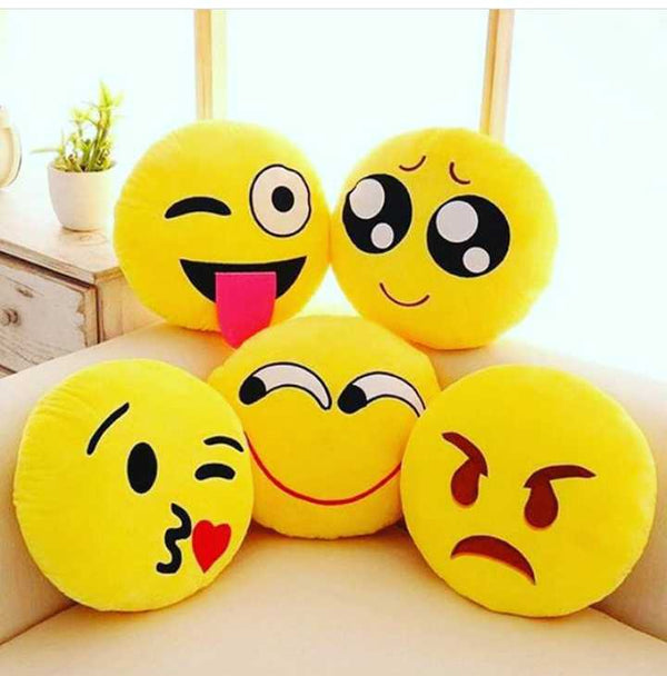 Assorted Emoji Soft Pillows Stuffed Cushions Round Home Decor Pillows 35cm